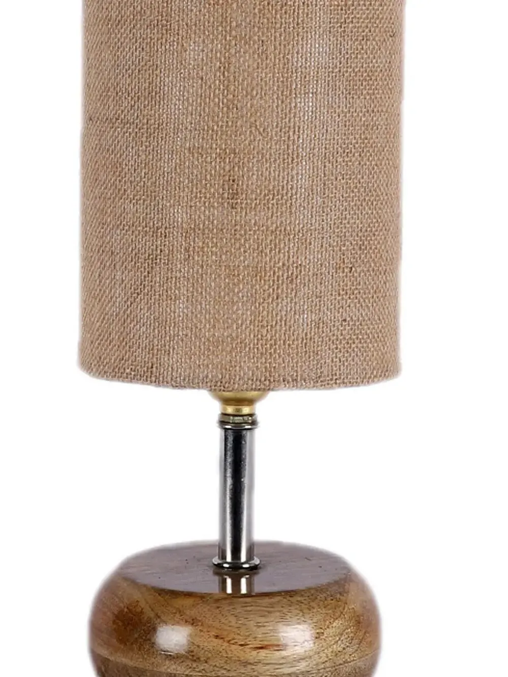 Wooden table lamp with Beige Jute Shade
