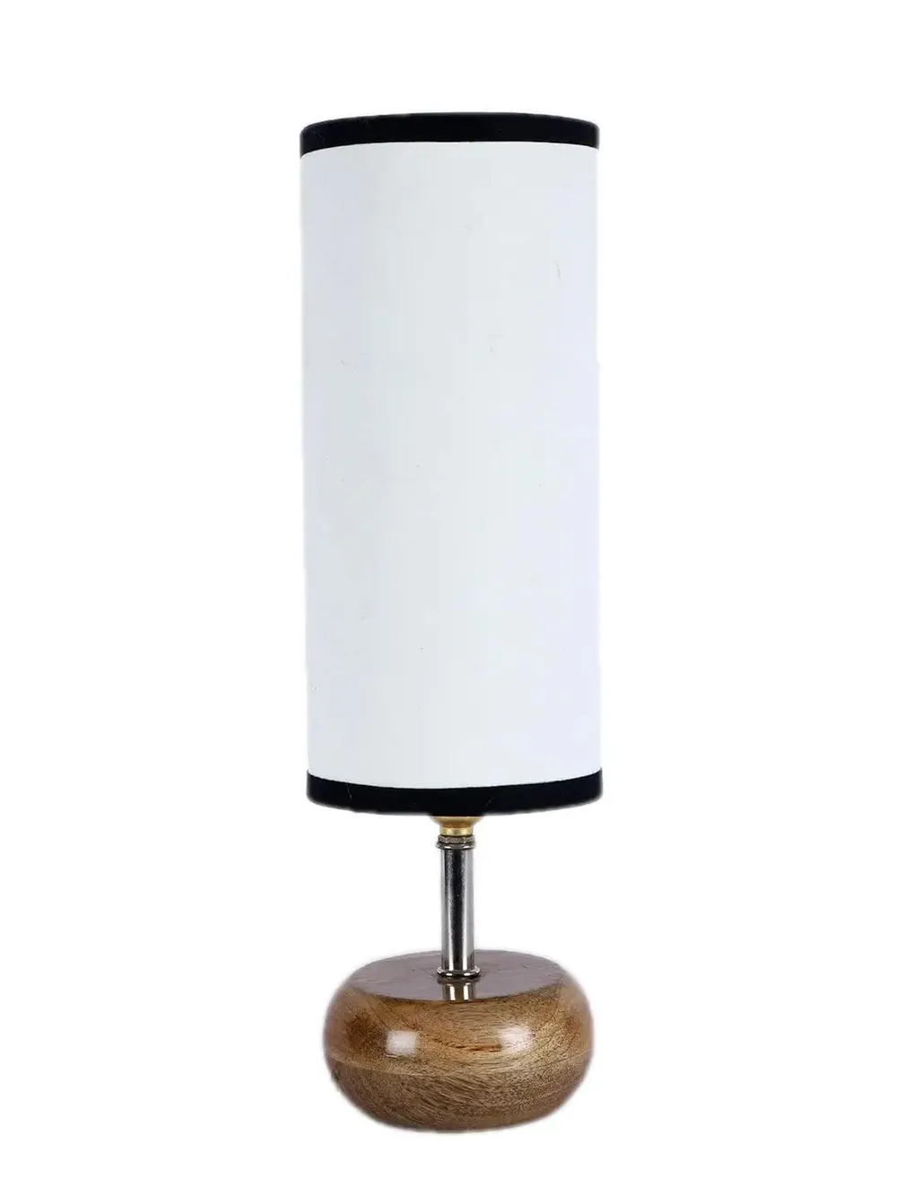 Wooden table lamp with Multicolor Cotton Shade