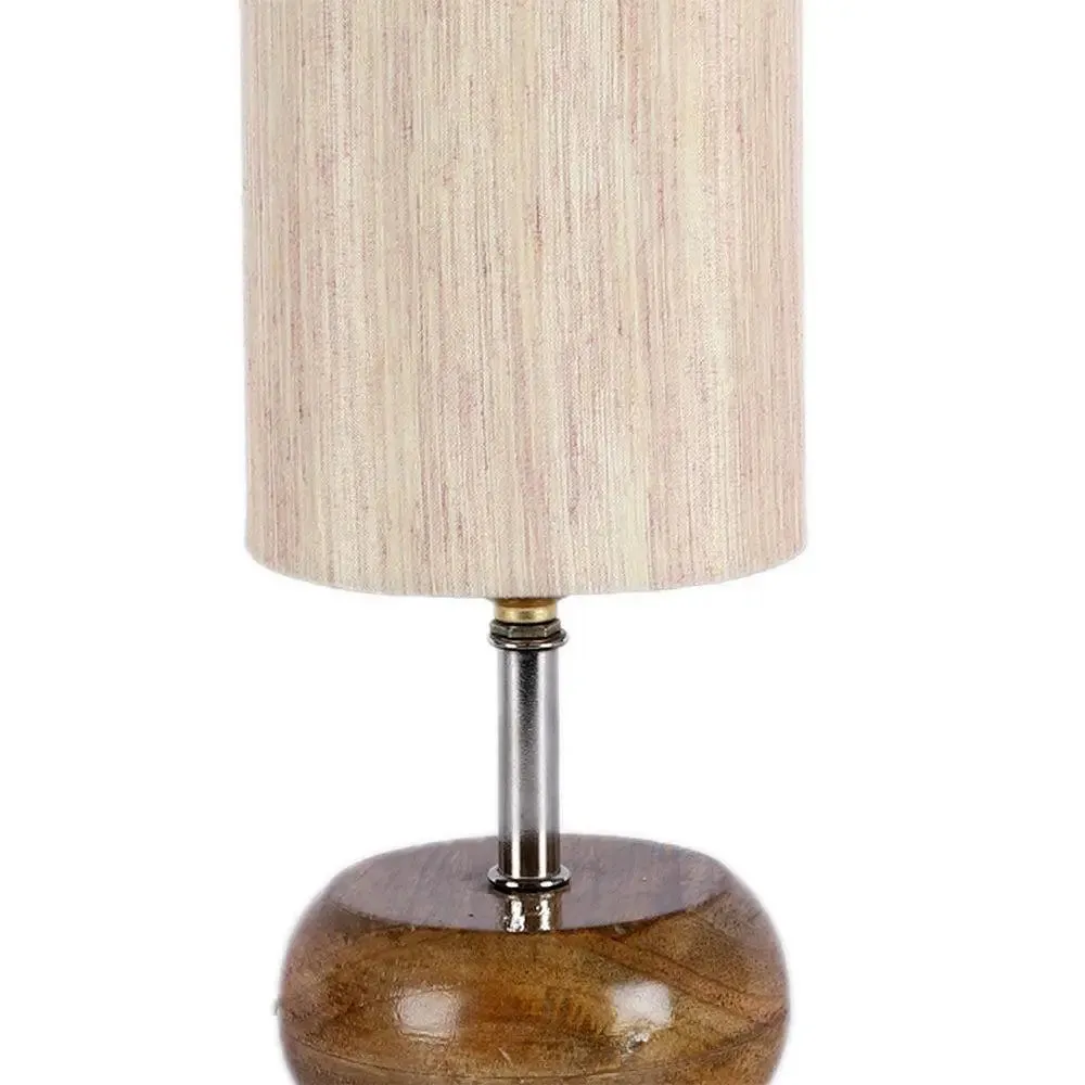 Wooden table lamp with Off-White Cotton Shade