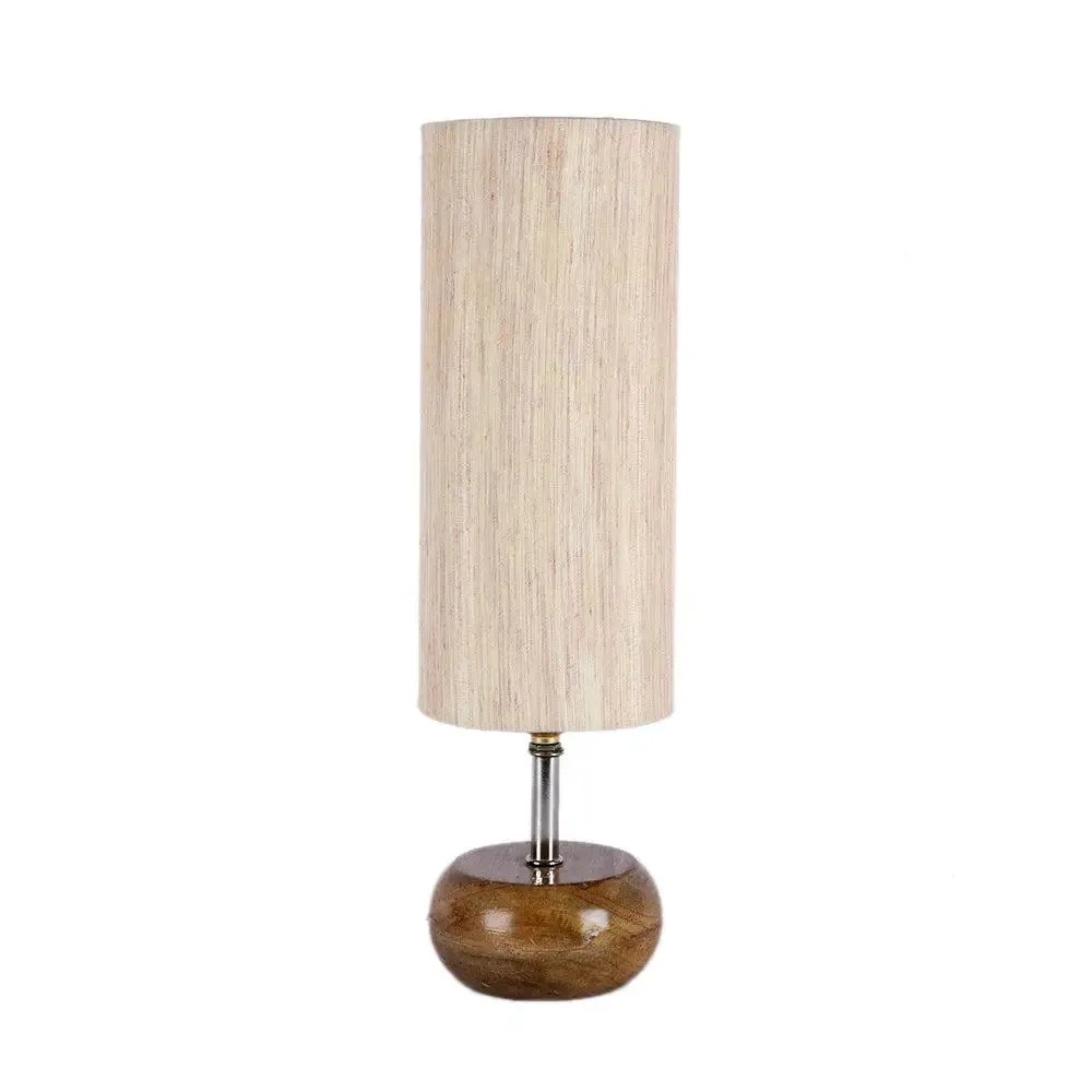 Wooden table lamp with Off-White Cotton Shade