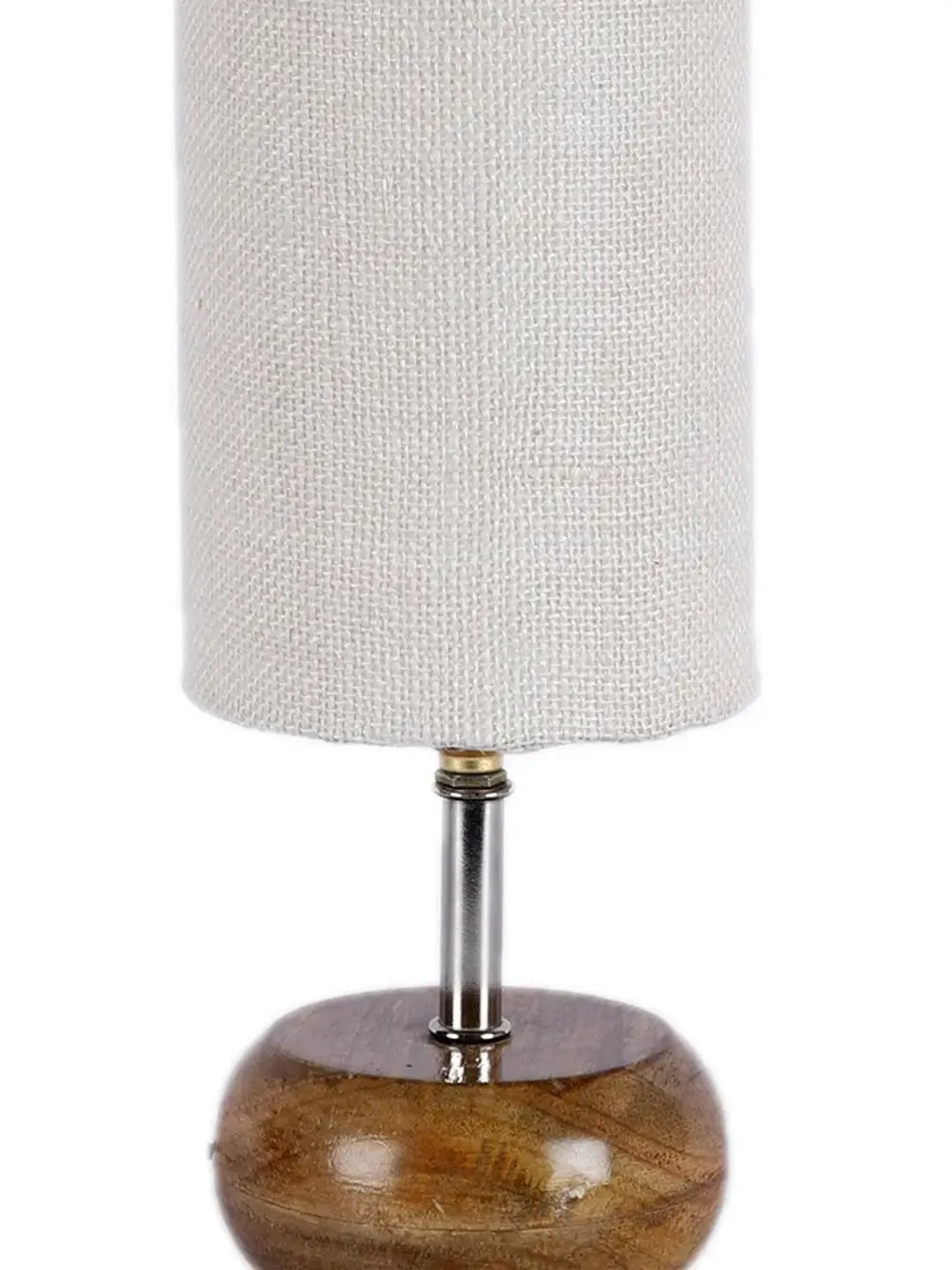 Wooden table lamp with White Jute Shade