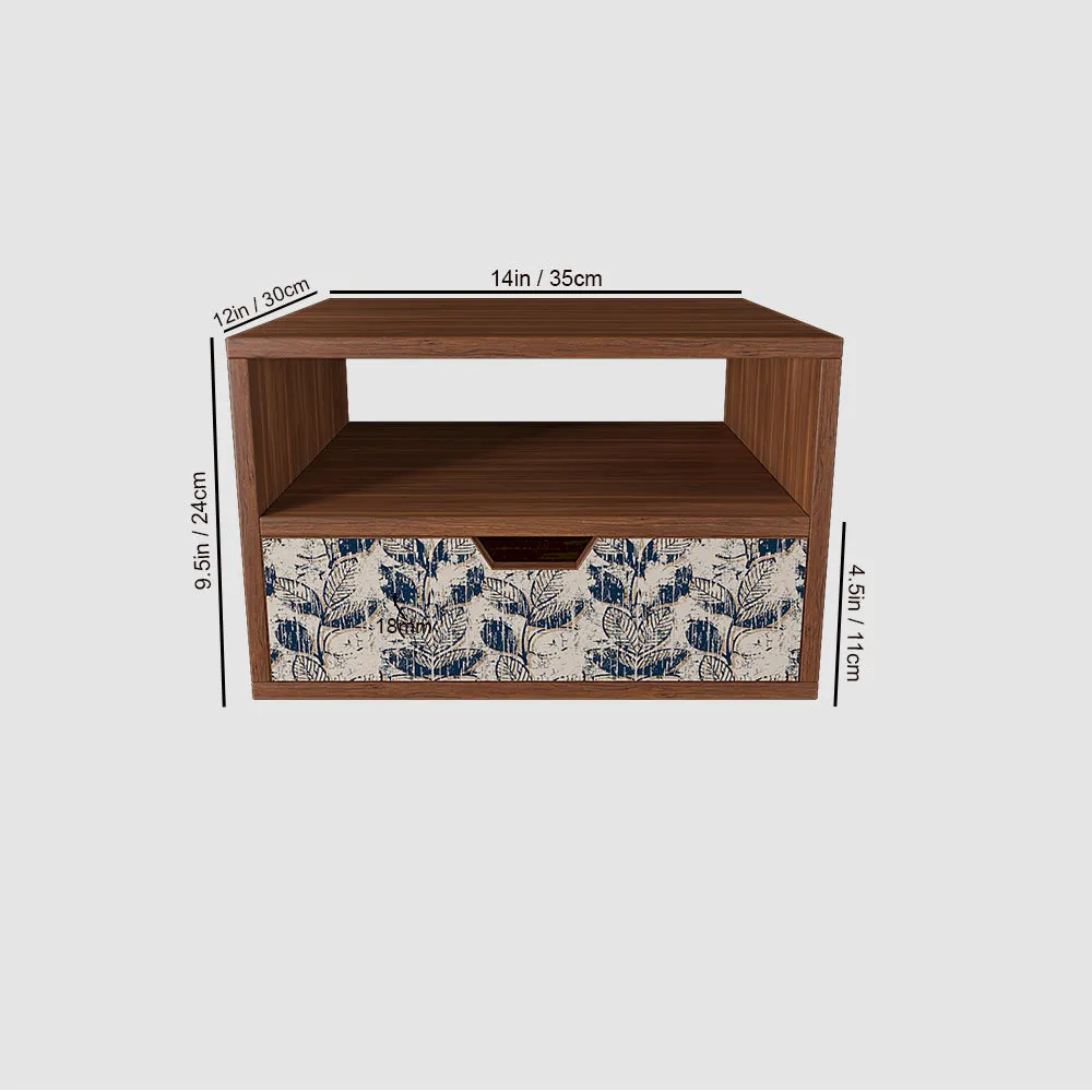 Wooden Wall Mounted Cabinet In Blue Grunge Pattern