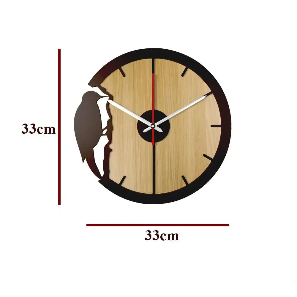 Woodpecker Designer Dual Layer Wooden Wall Clock