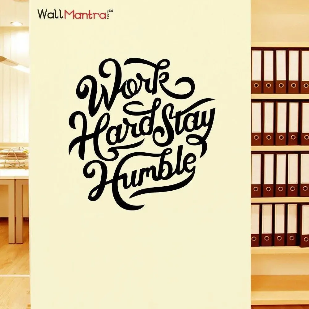 Work Hard Quote Vinyl Wall Sticker Multicolour