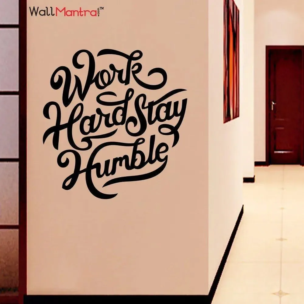 Work Hard Quote Vinyl Wall Sticker Multicolour