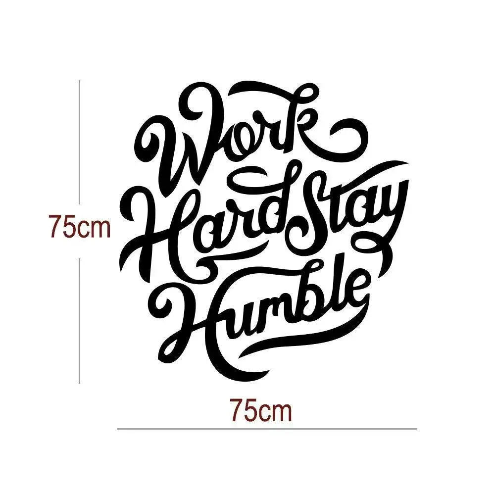 Work Hard Quote Vinyl Wall Sticker Multicolour