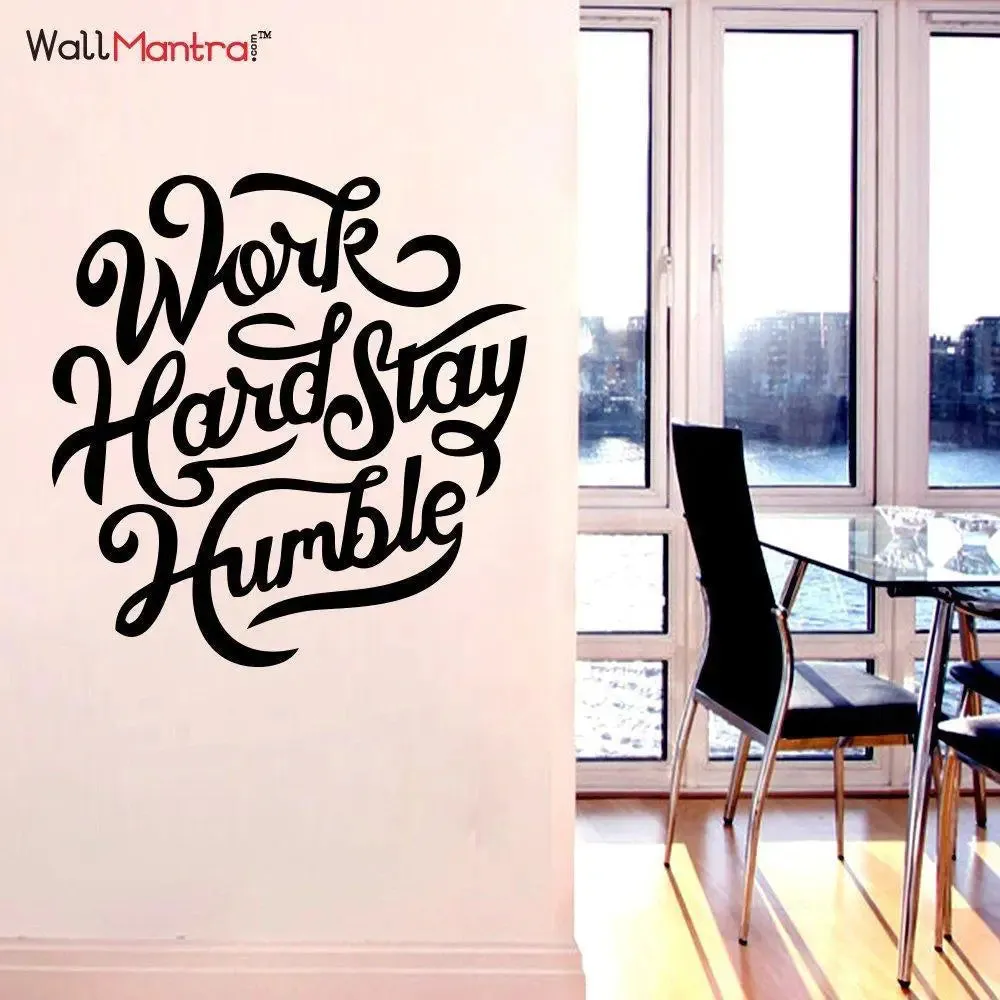 Work Hard Quote Vinyl Wall Sticker Multicolour