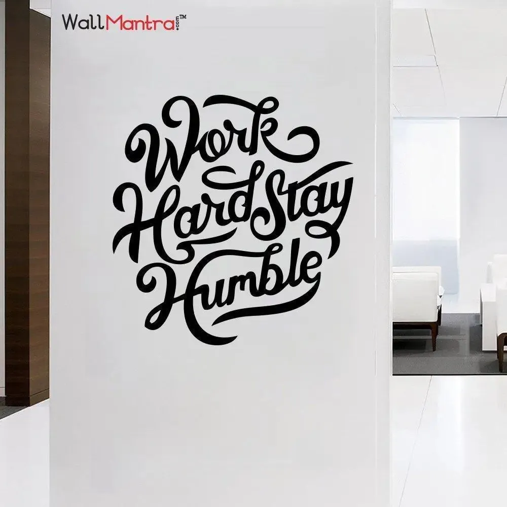 Work Hard Quote Vinyl Wall Sticker Multicolour