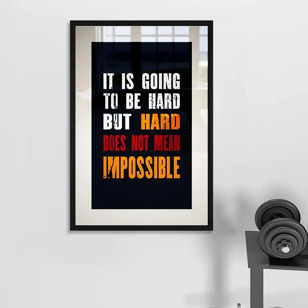 Workout Motivational Gym Wall Decor Framed Art