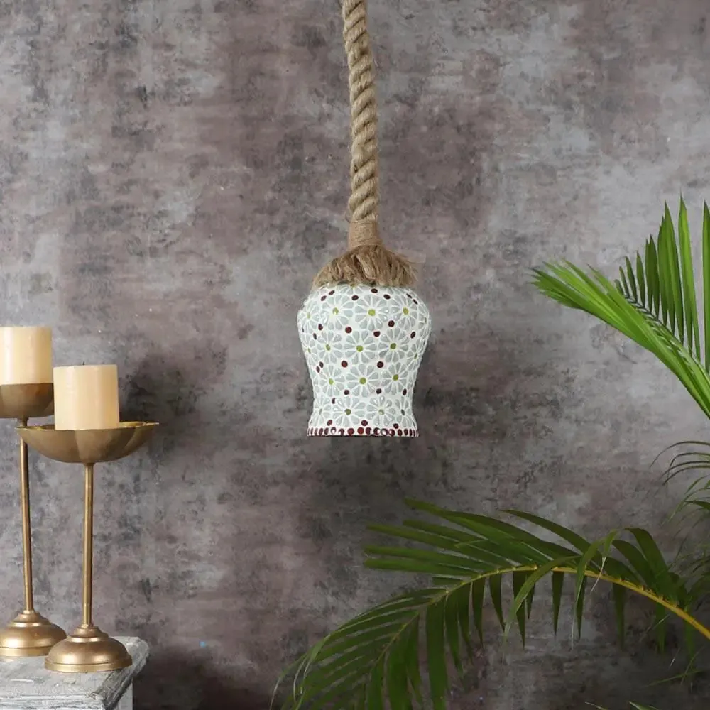 Yello Flower Mosaic Rope Hanging Light Single Piece