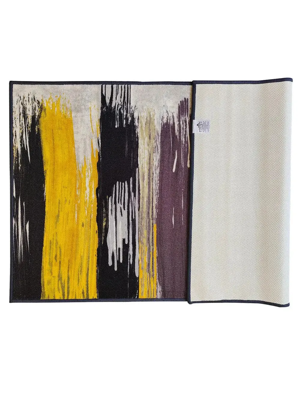 Yellow & Black Splash Modern Printed Premium Area Carpet ( 3 ft x5 ft & 4 ft x 6 ft ) 3X5 ft