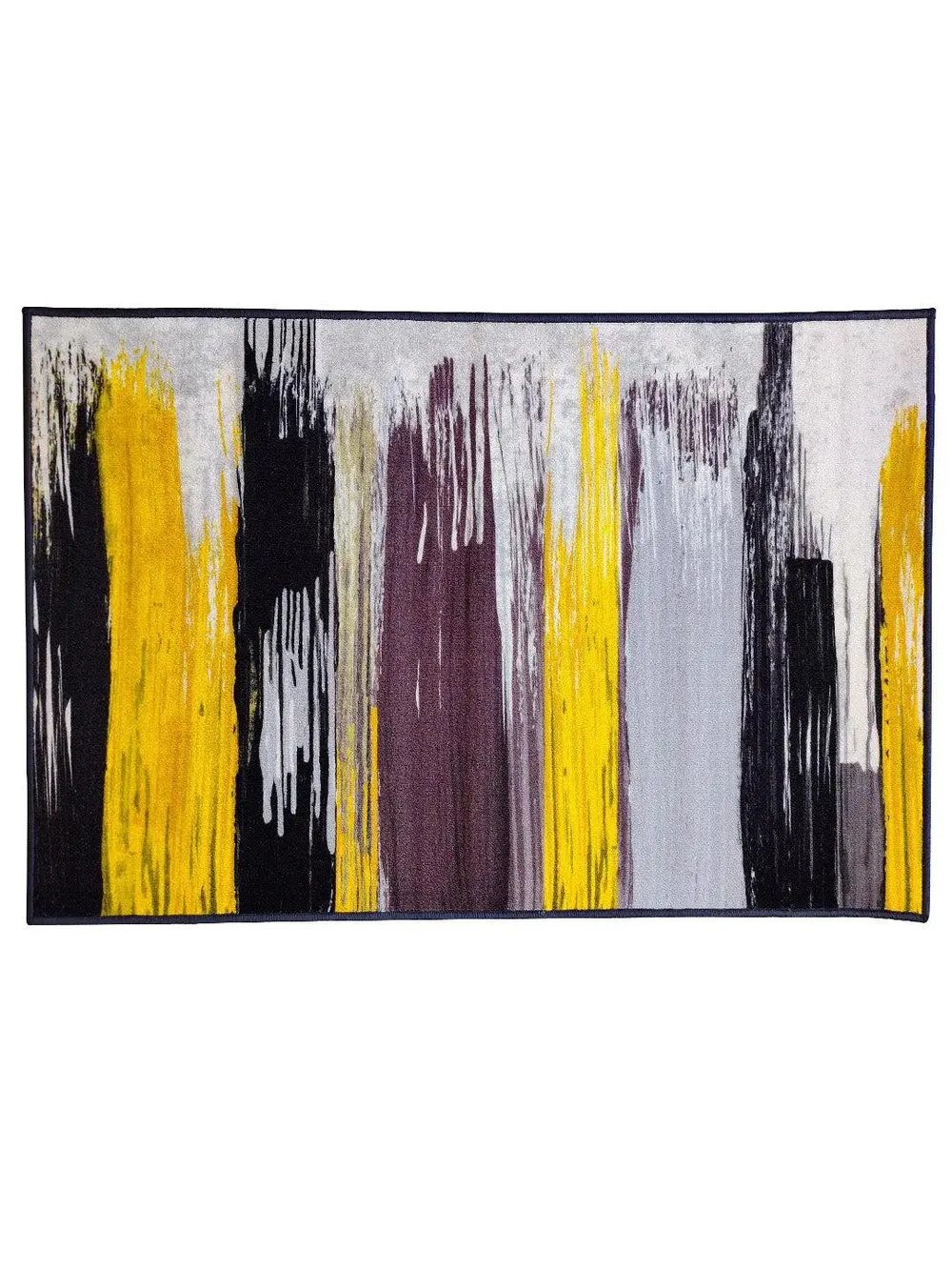 Yellow & Black Splash Modern Printed Premium Area Carpet ( 3 ft x5 ft & 4 ft x 6 ft ) 3X5 ft