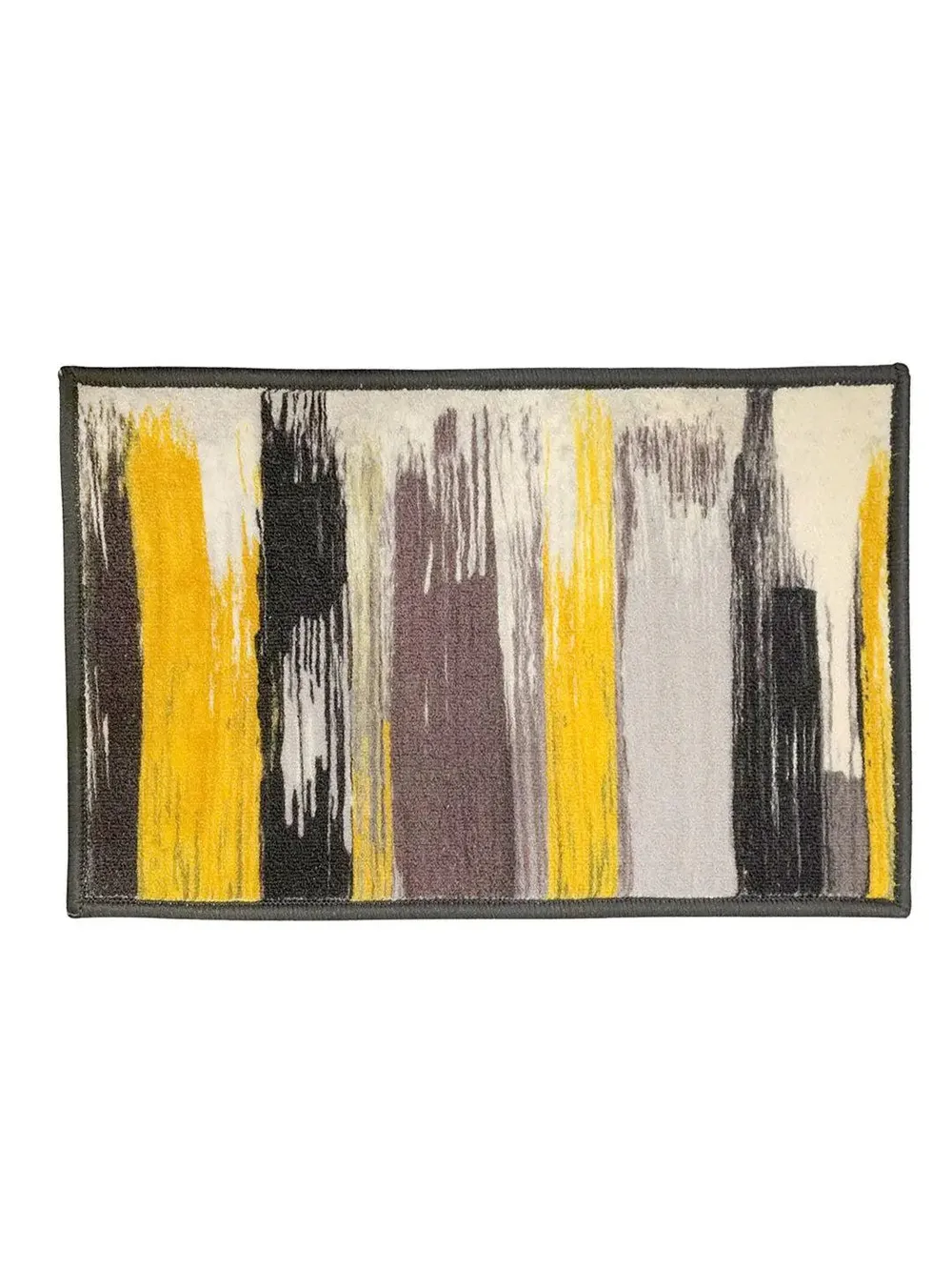 Yellow & Black Splash Modern Printed Premium Doormat (14 X 22 )Inches