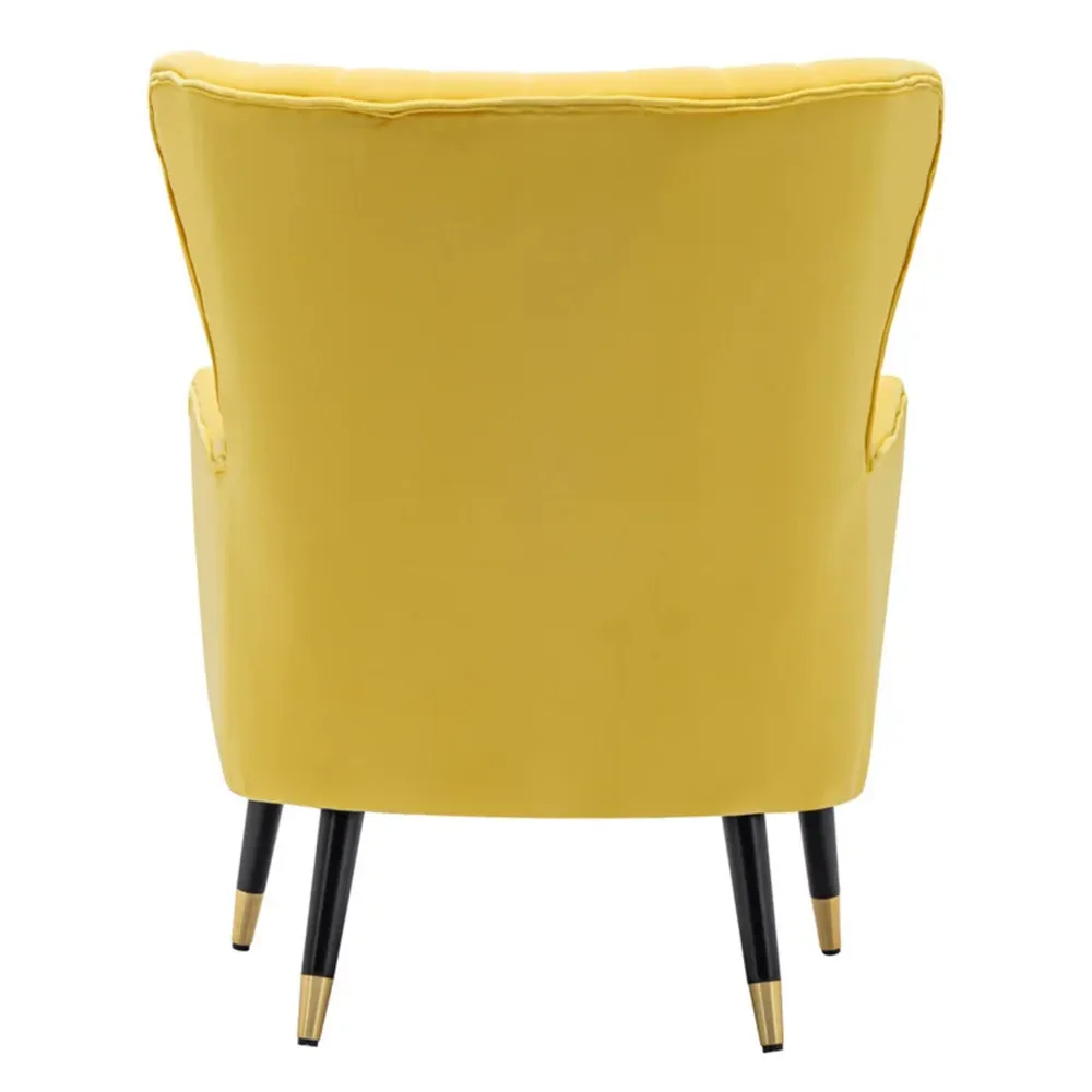 Yellow Chic Tufted Accent Chair With Cushion Single Piece