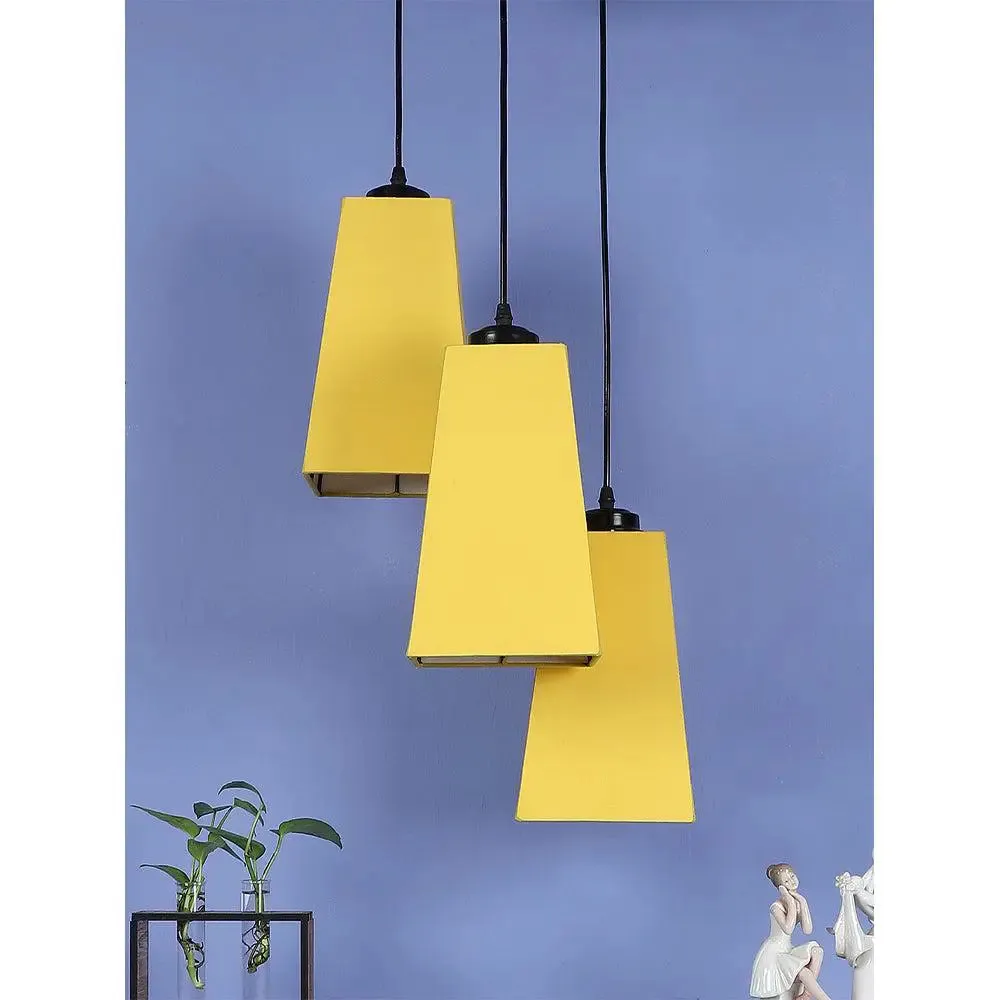 Yellow Cotton Pyramid Cluster Hanging Lamp