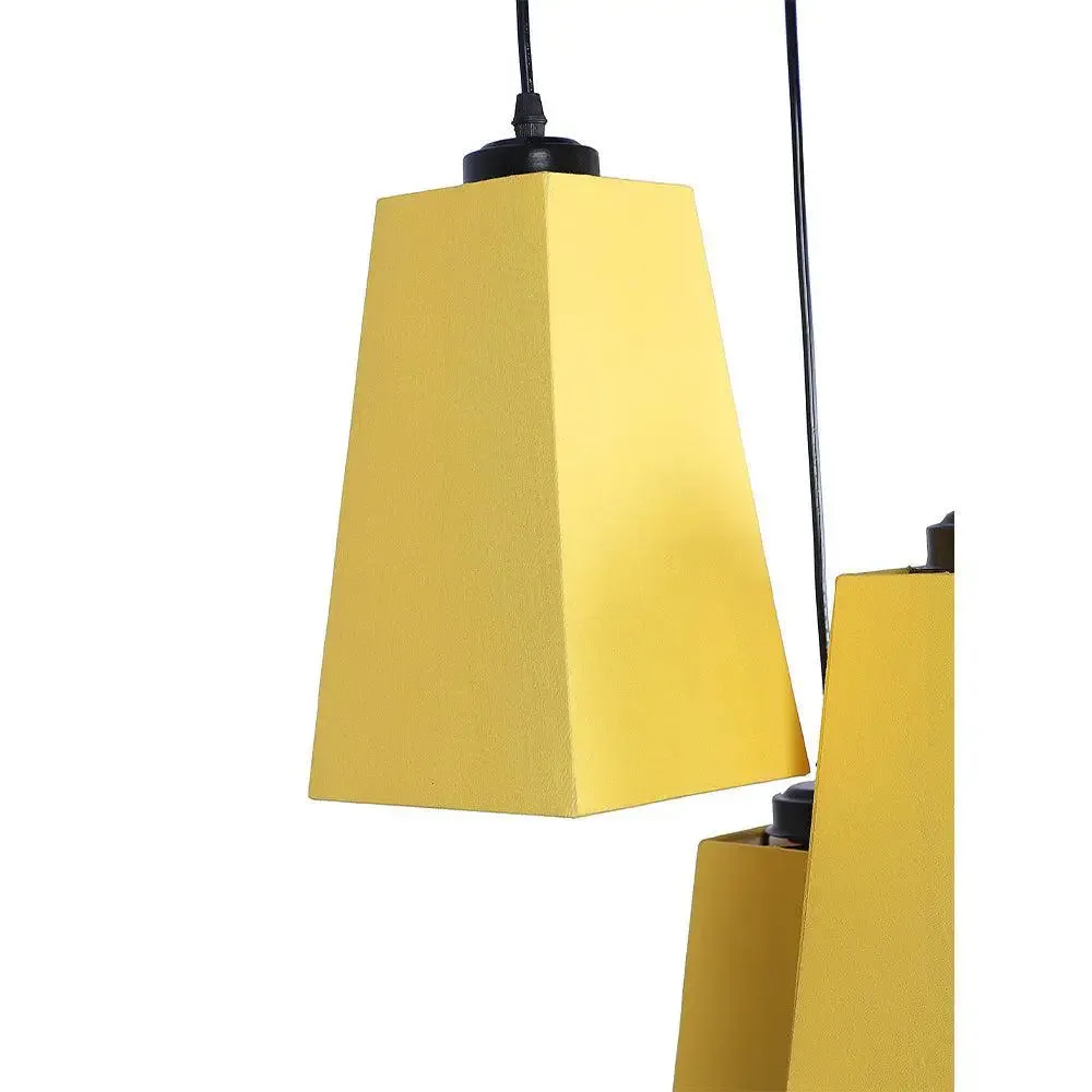Yellow Cotton Pyramid Cluster Hanging Lamp