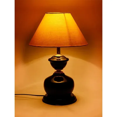 Yellow Cotton Table Lamp for Bedroom