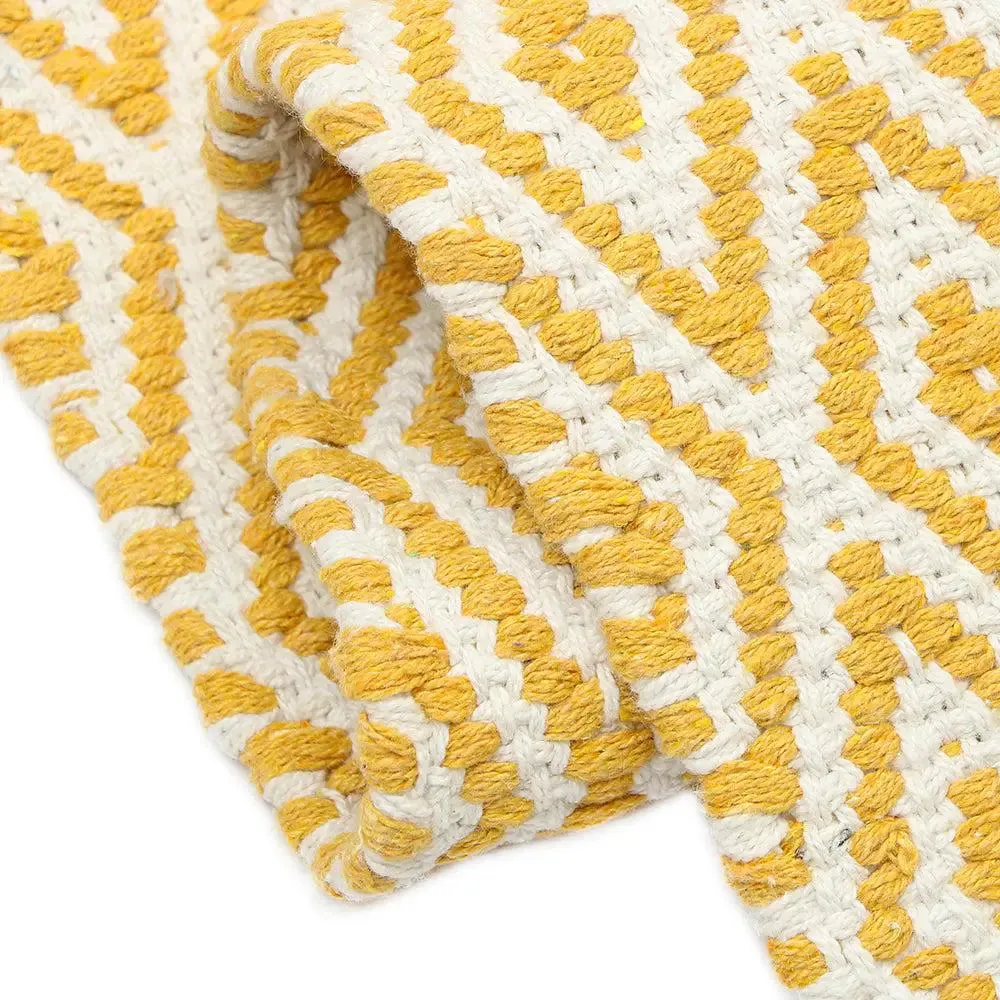 Yellow Designer Handwoven Area Rug (70 x 140) cm