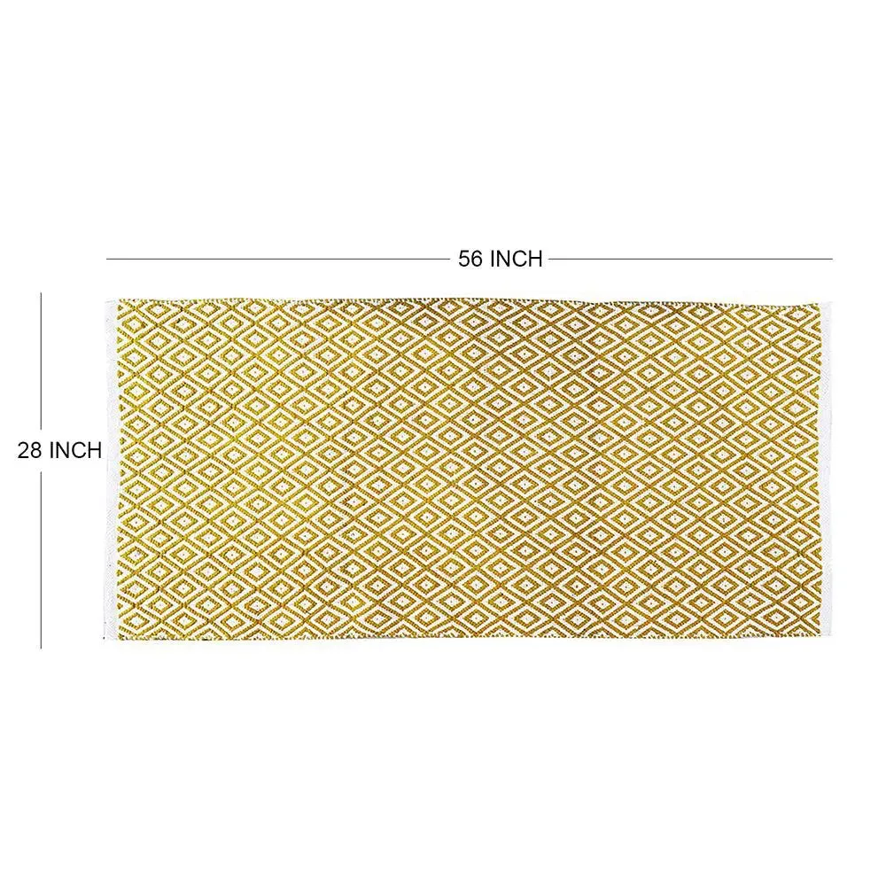 Yellow Designer Handwoven Area Rug (70 x 140) cm