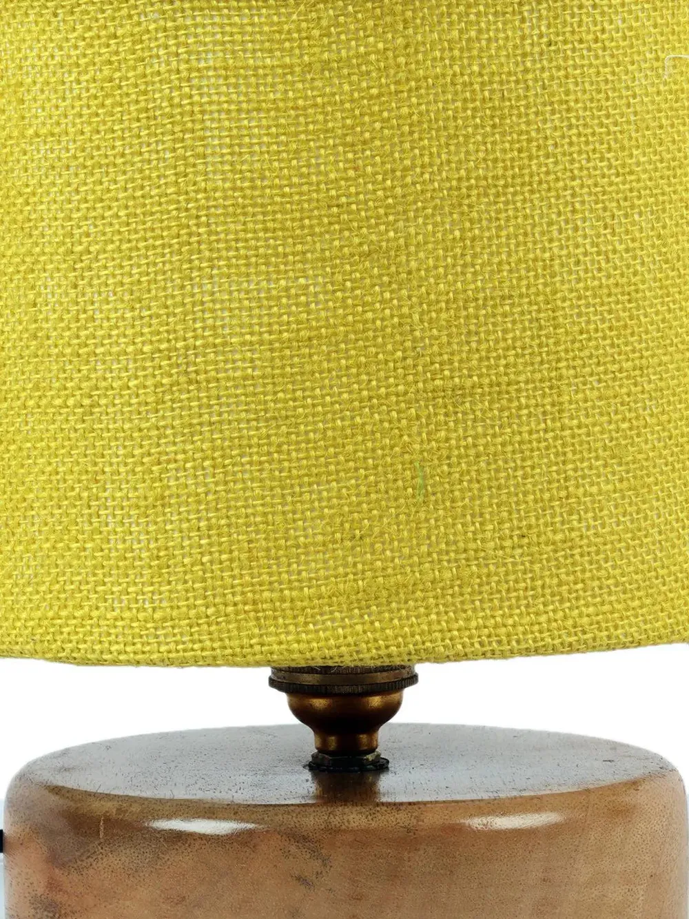 Yellow Jute Table Lamp with Wood Base