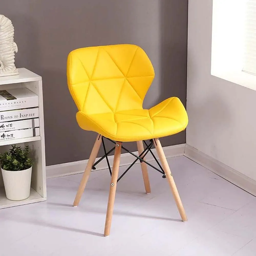 Yellow Leatherette Contemporary Accent Chair Pack of 1 &amp; 2 Set of 1