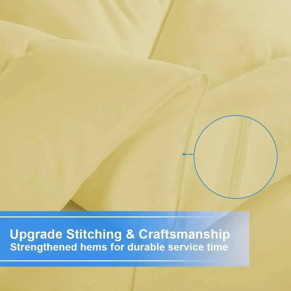 Yellow Loosely Quilted Double Bed Comforter