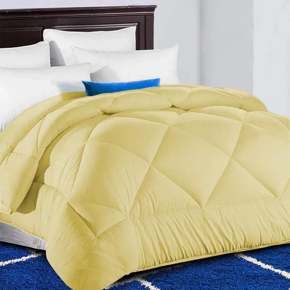 Yellow Loosely Quilted Single Bed Comforter