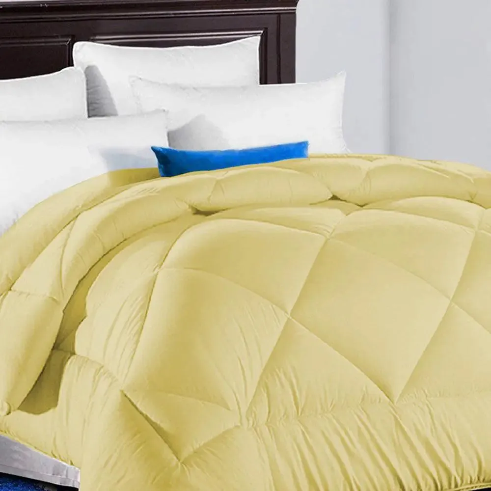 Yellow Loosely Quilted Single Bed Comforter
