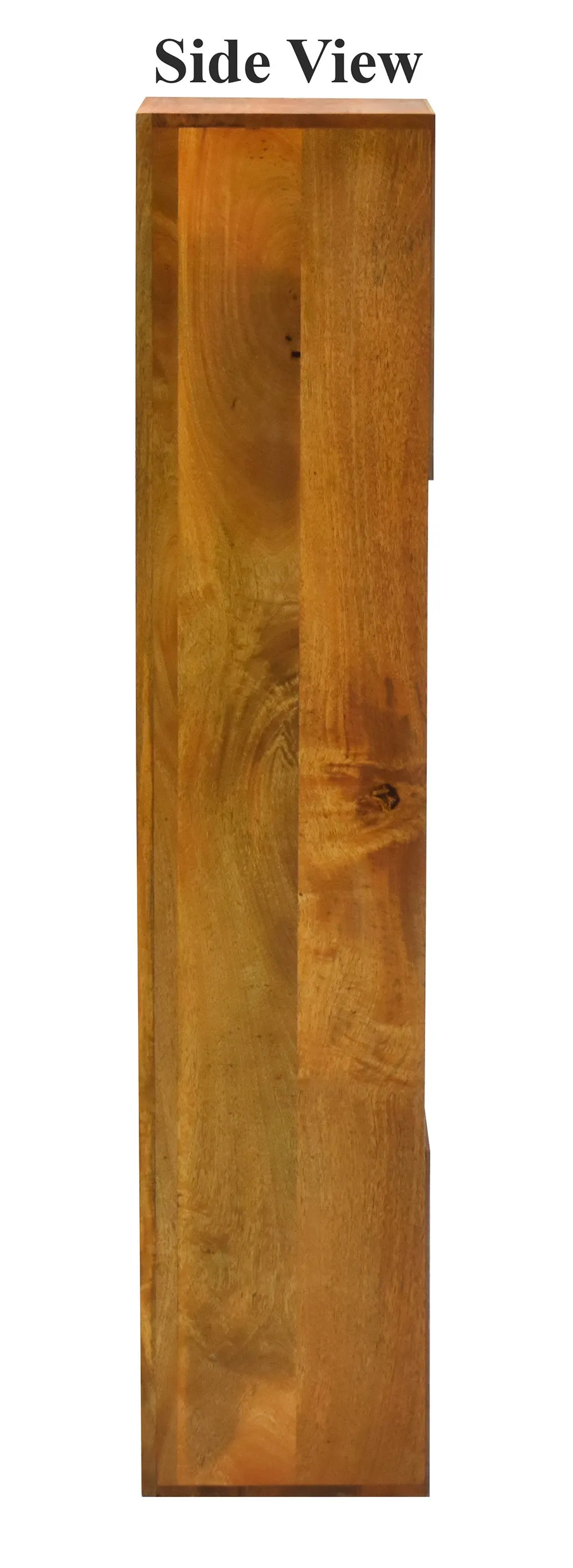 Yellow Natural Teak Wood Multipurpose Partially Closed Floor Bookshelf