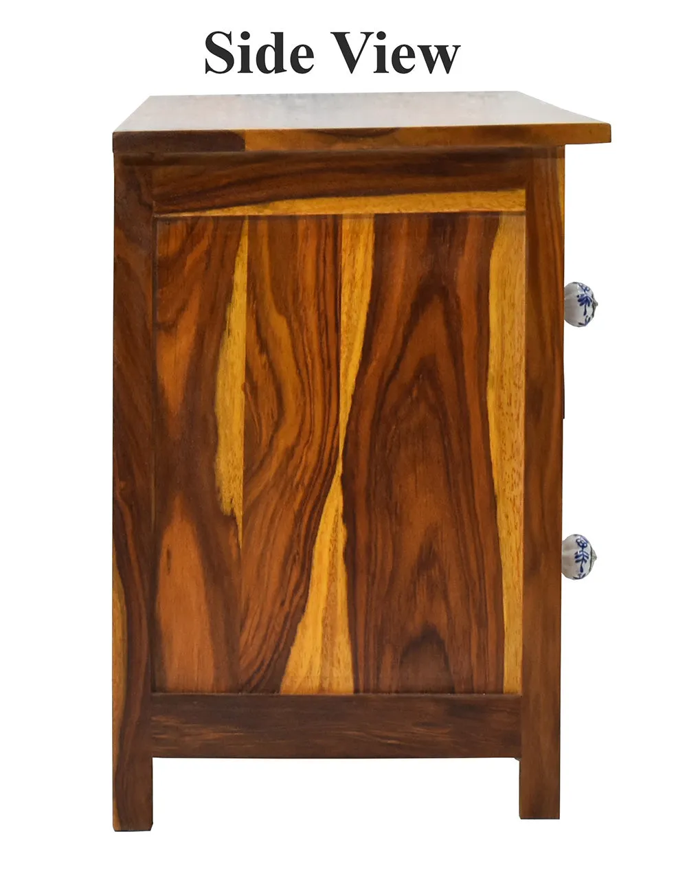 Yellow Natural Teak Wood Multipurpose TV Entertainment Unit/Cabinet