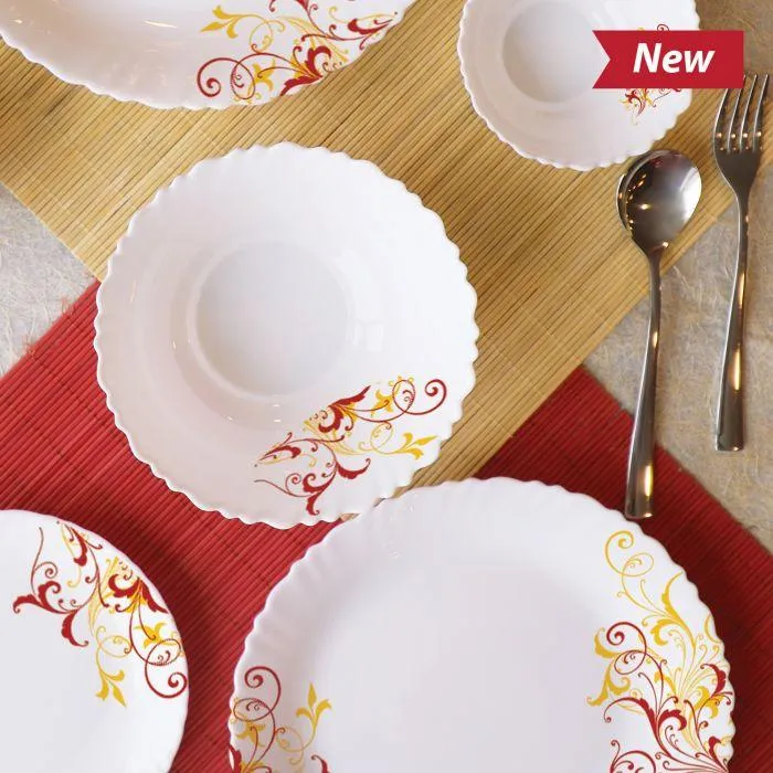 Yellow Scroll Dinner Set of 29 Pieces