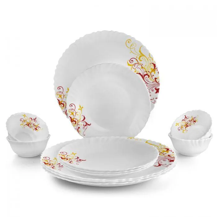 Yellow Scroll Dinner Set of 29 Pieces