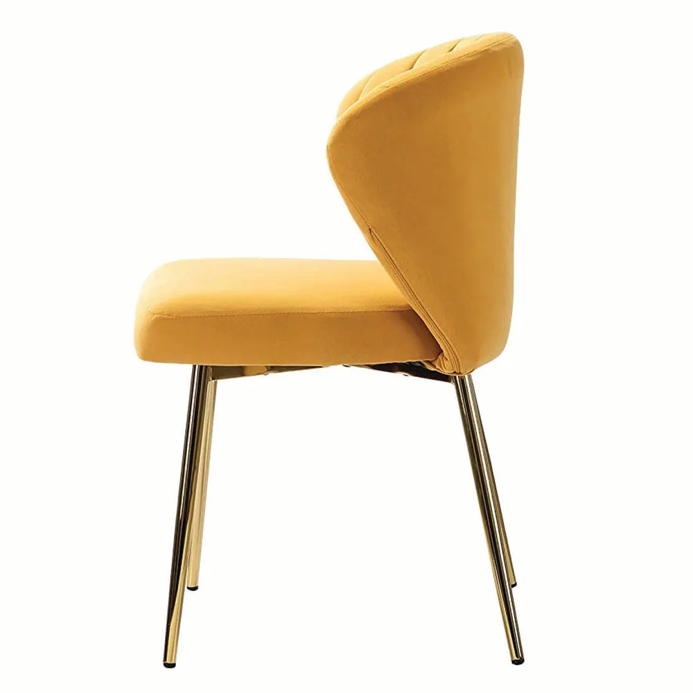 Yellow Velvet Tufted Luxury Lounge Chair