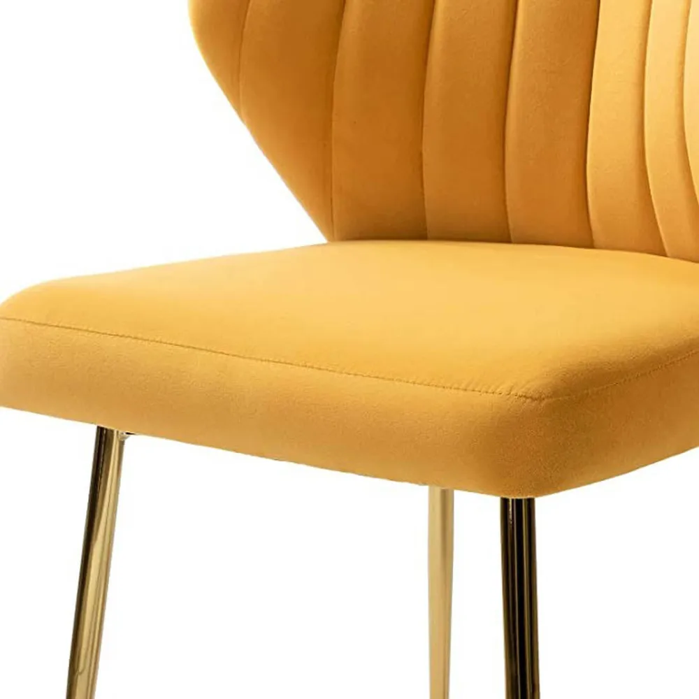 Yellow Velvet Tufted Luxury Lounge Chair