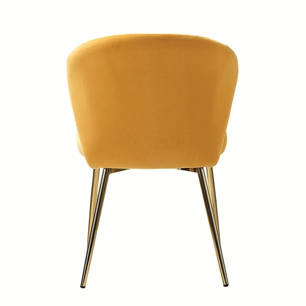 Yellow Velvet Tufted Luxury Lounge Chair