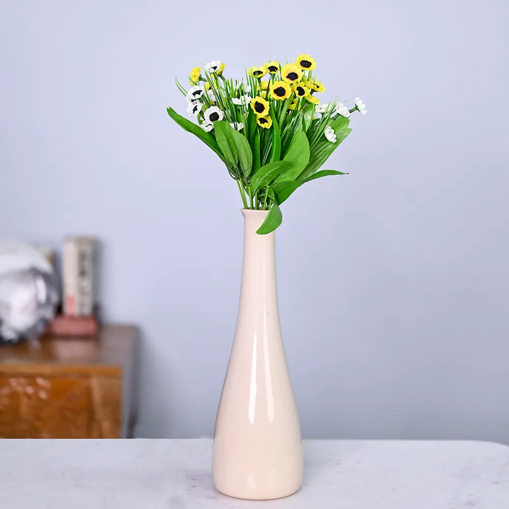 Yellow & White Blossom Small Artificial Flower Bunch Combo