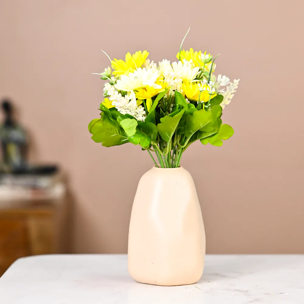 Yellow & White Vibrant Artificial Daisies Set Of 2