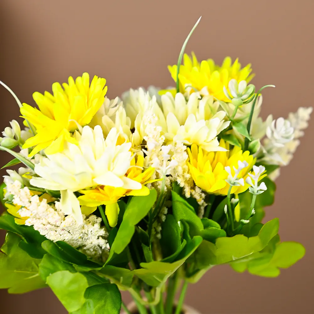 Yellow & White Vibrant Artificial Daisies Set Of 2