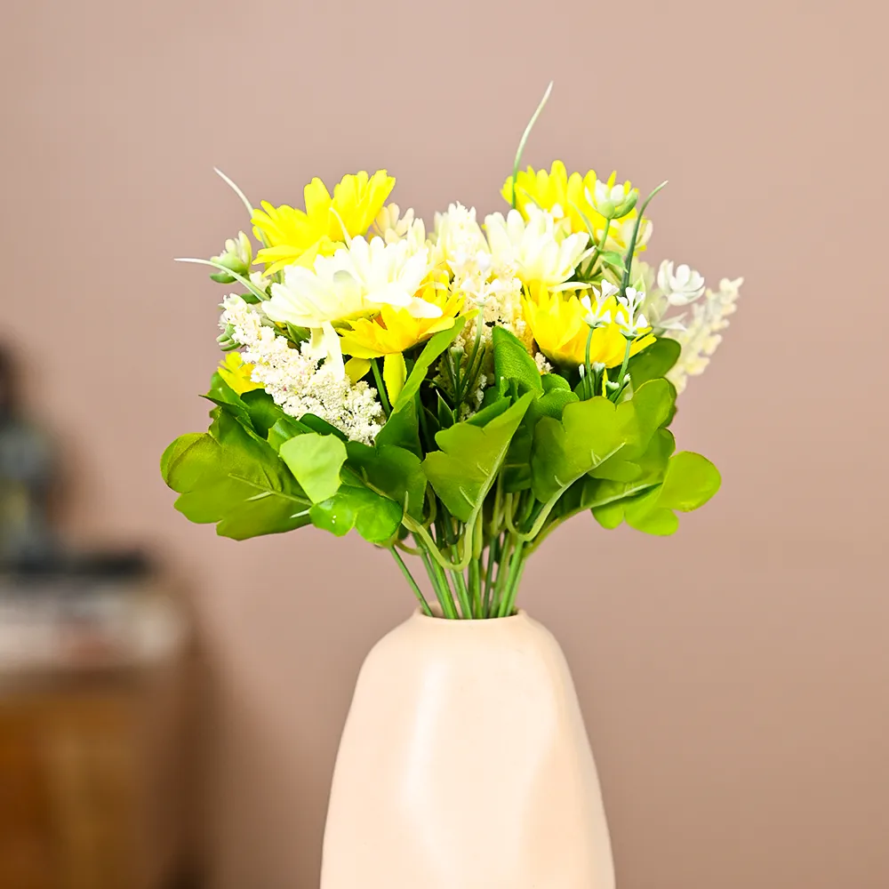Yellow & White Vibrant Artificial Daisies Set Of 2