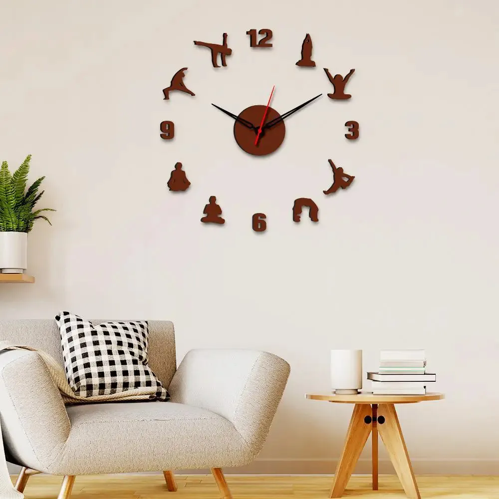 Yoga Designer Big Size 3D Infinity Wall Clock (Size: 24 inch X 24 inch)