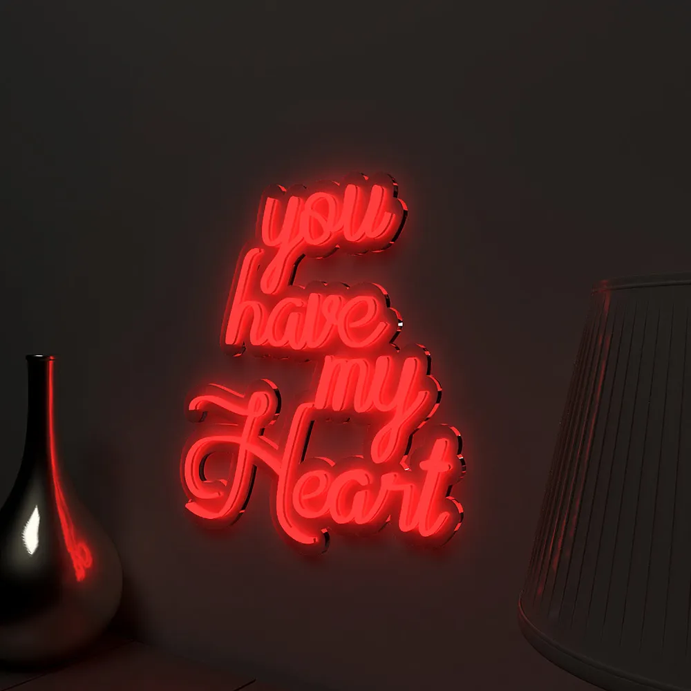 You Have My Heart Neon Light ( Available in Multiple Colors) Red