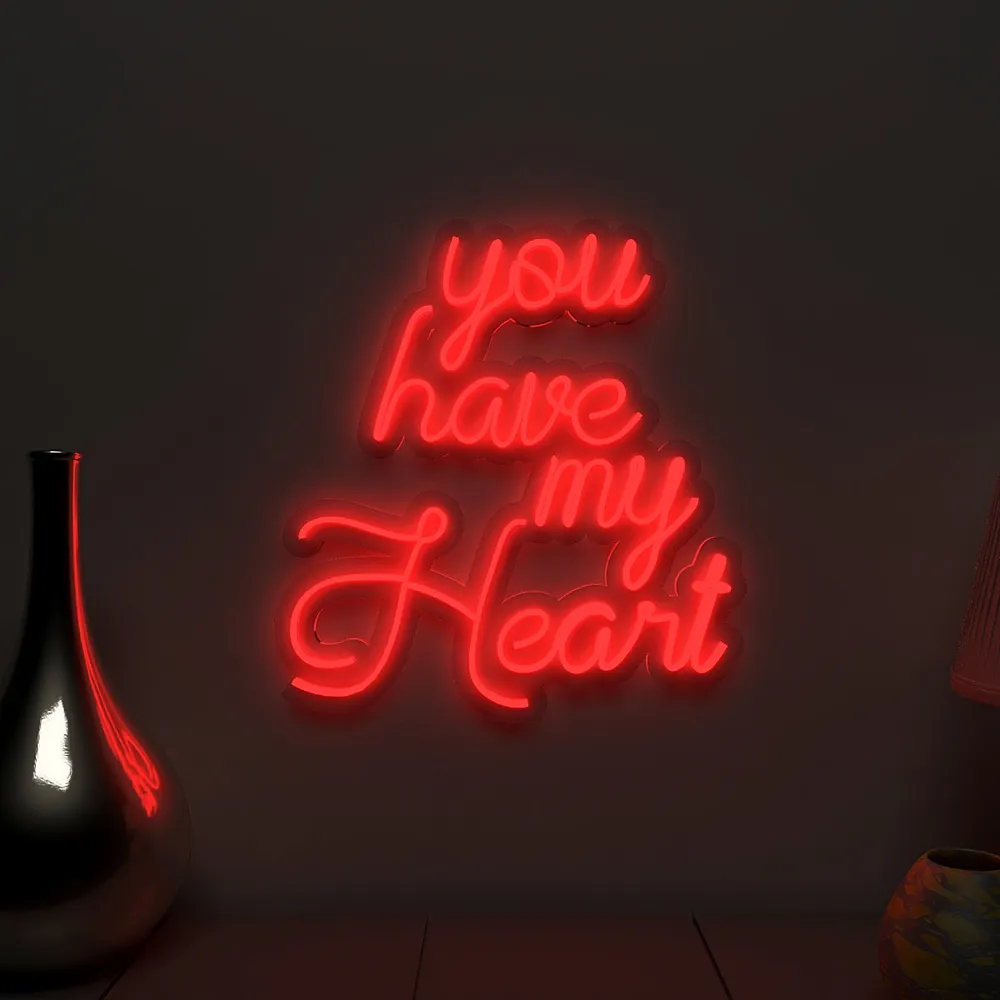 You Have My Heart Neon Light ( Available in Multiple Colors) Red