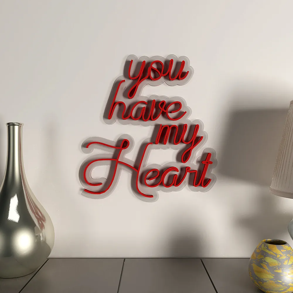 You Have My Heart Neon Light ( Available in Multiple Colors) Red