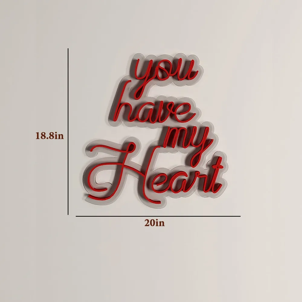 You Have My Heart Neon Light ( Available in Multiple Colors) Red