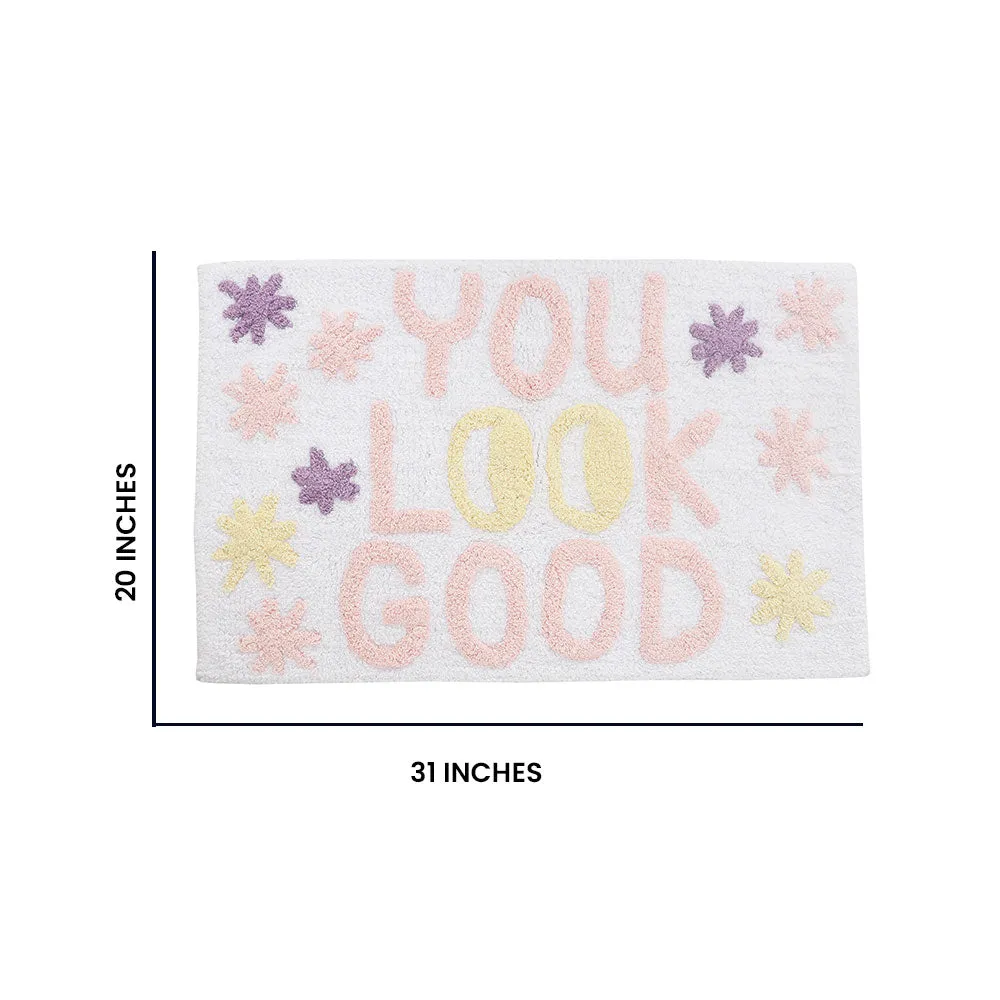 You look good Printed High Absorbent Blush Kids Bathmat