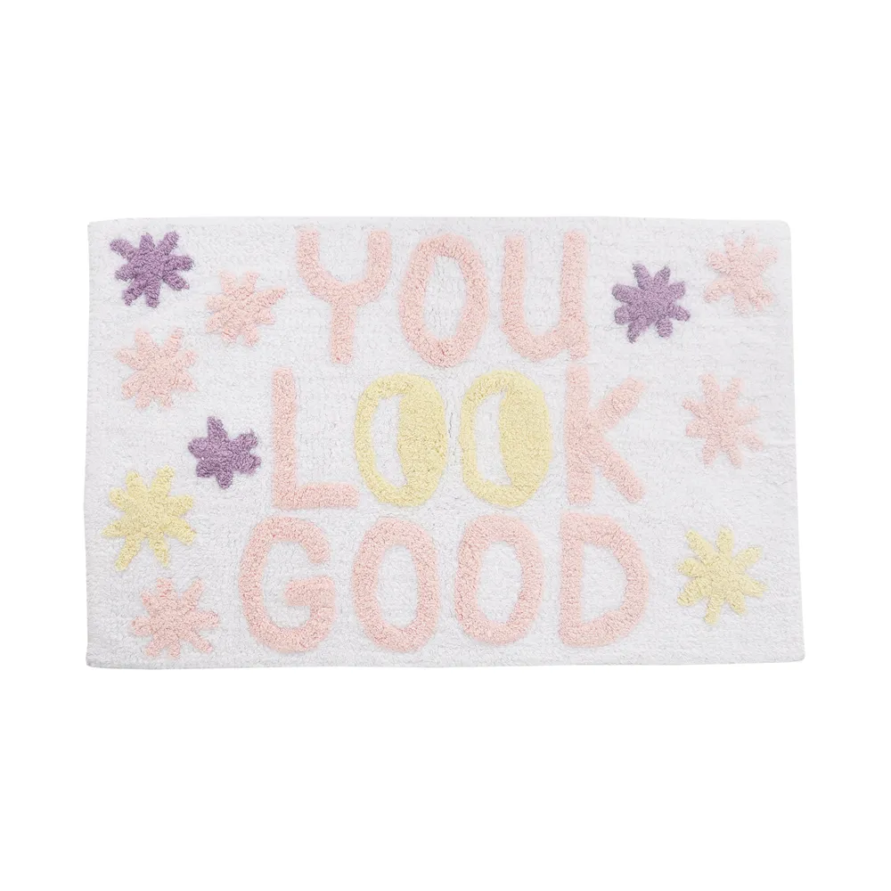 You look good Printed High Absorbent Blush Kids Bathmat
