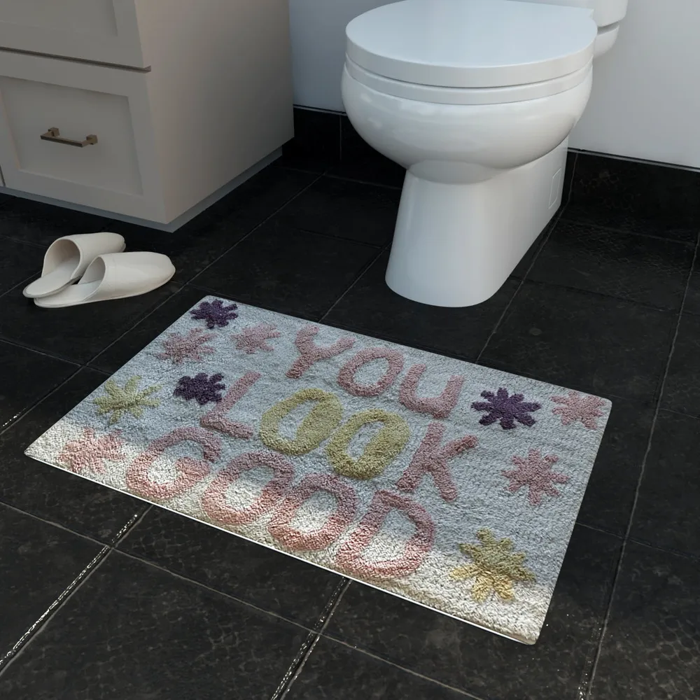 You look good Printed High Absorbent Blush Kids Bathmat