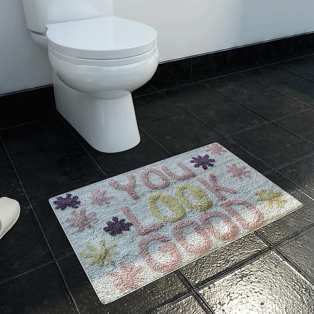 You look good Printed High Absorbent Blush Kids Bathmat