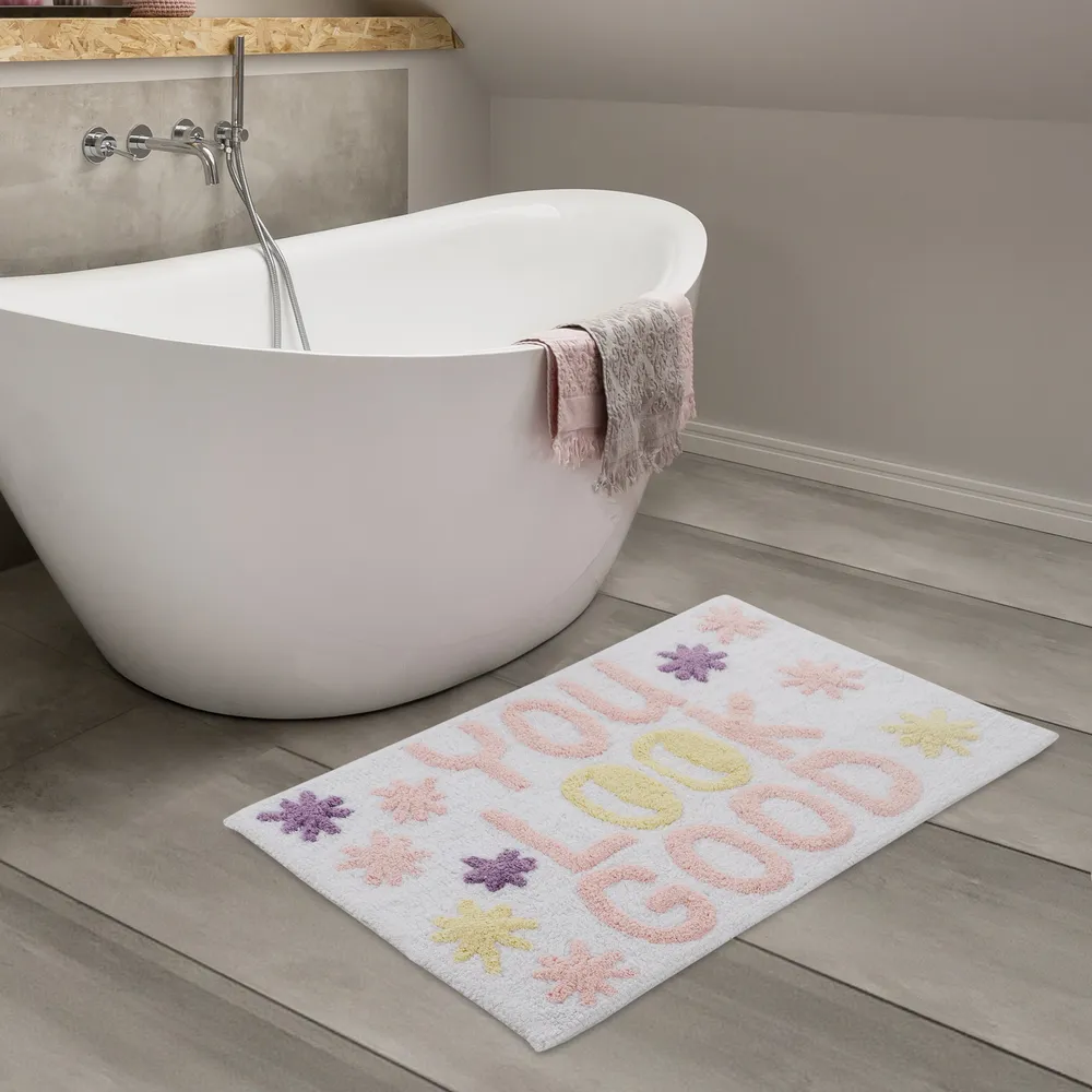You look good Printed High Absorbent Blush Kids Bathmat