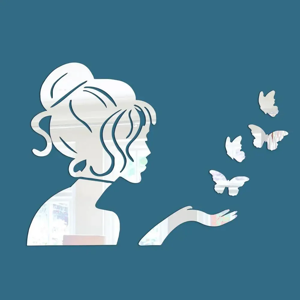 Young Girl Clear Self Adhesive Mirror Stickers